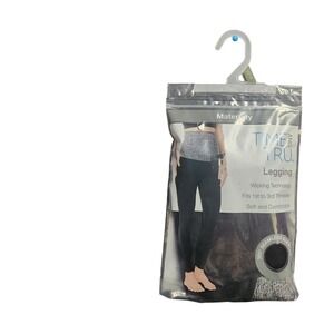XL 16-18 New Time and Tru Maternity Leggings Black Seamless Support Wicking